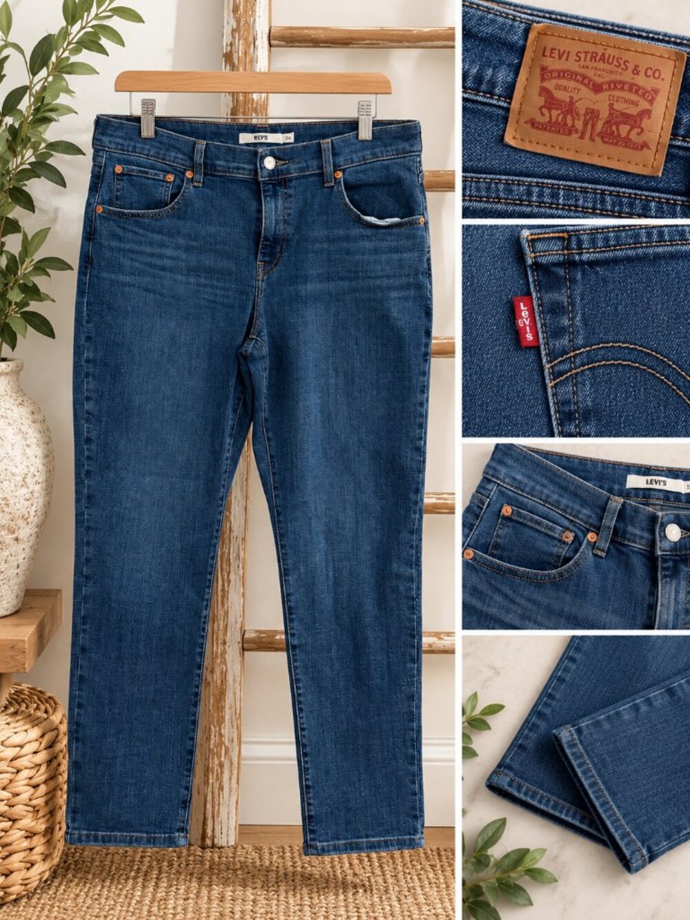 Levi’s Boyfriend Jeans Women’s 32 Blue Stretch Denim Relaxed Fit